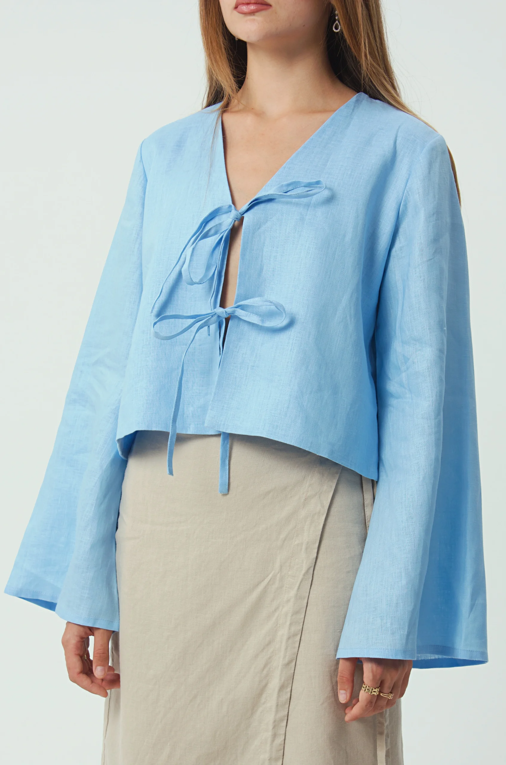 Rêverie wrap blouse blue