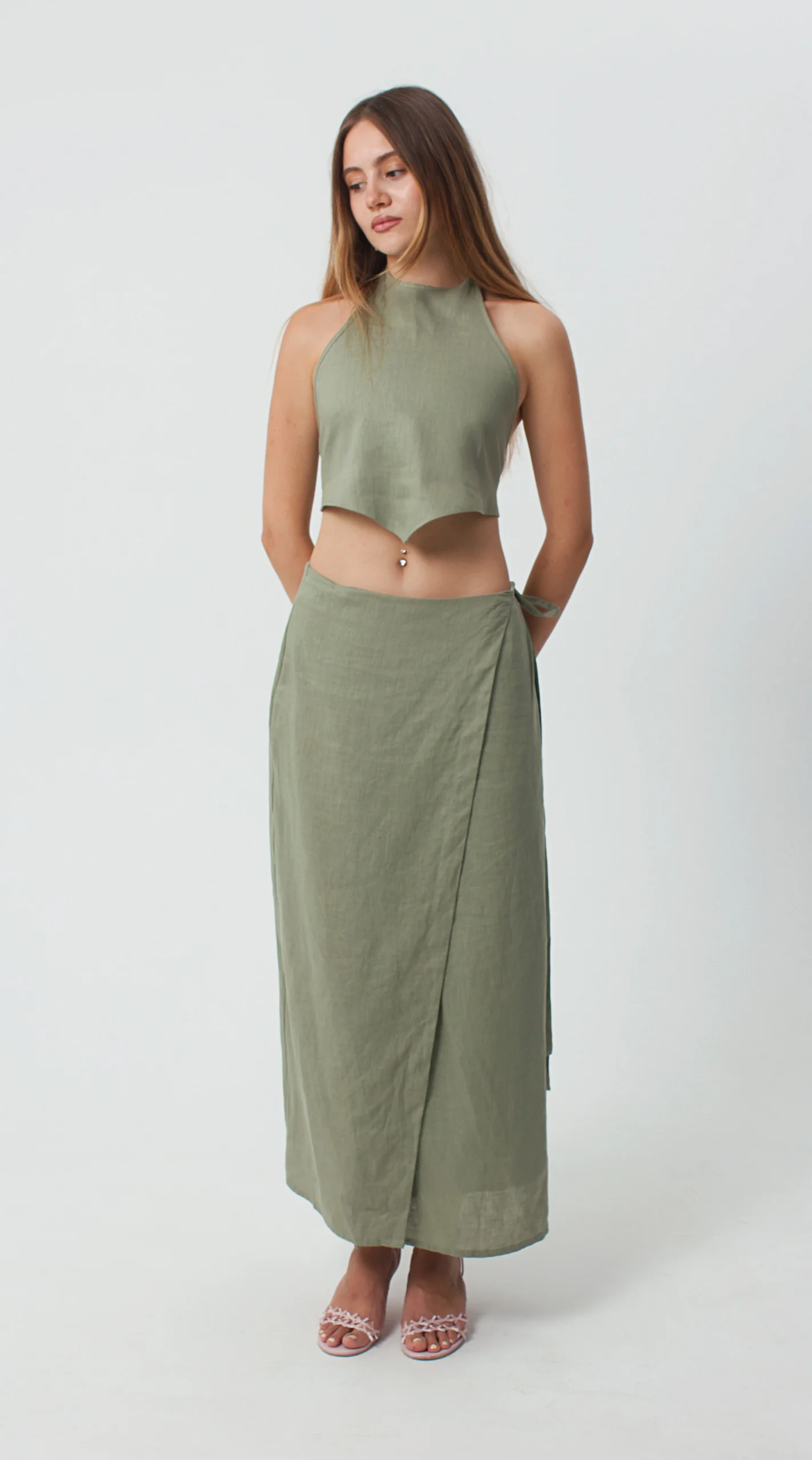 Terra wrap skirt beige