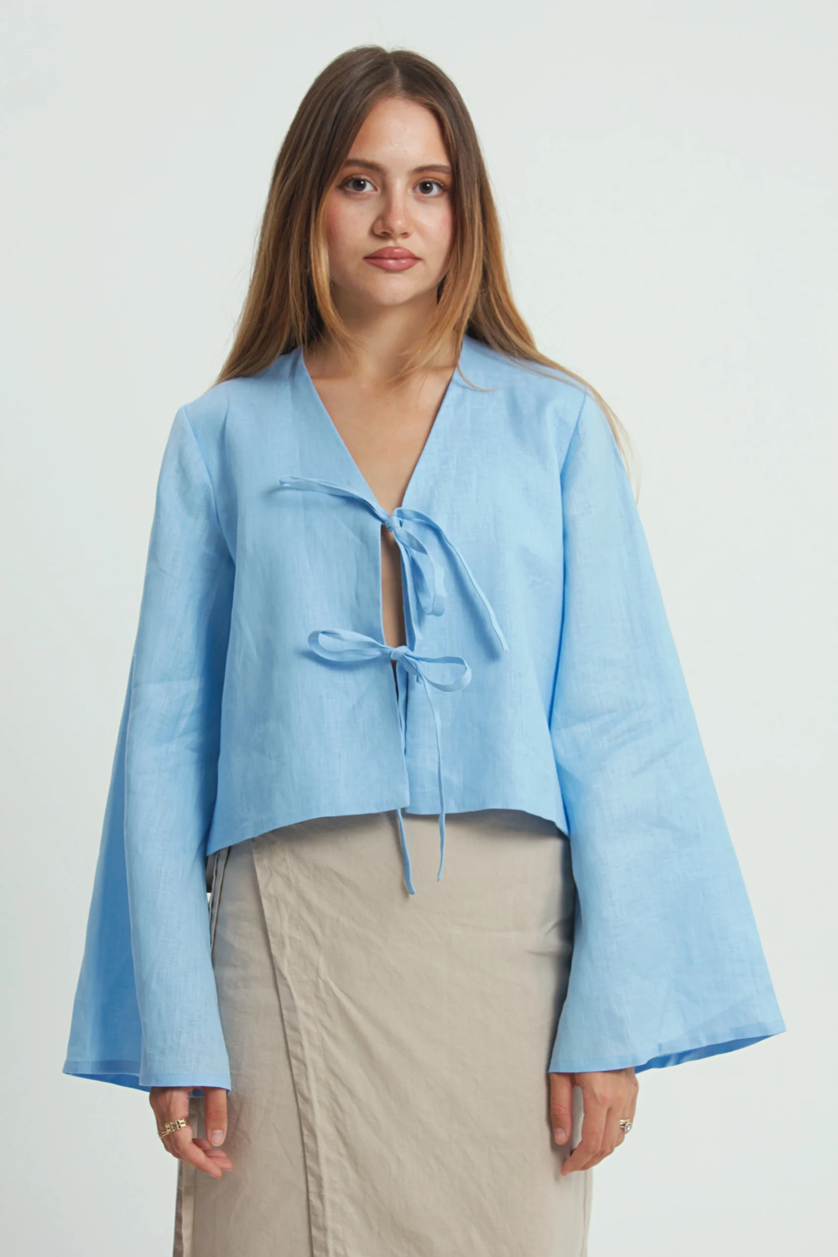 Rêverie wrap blouse blue