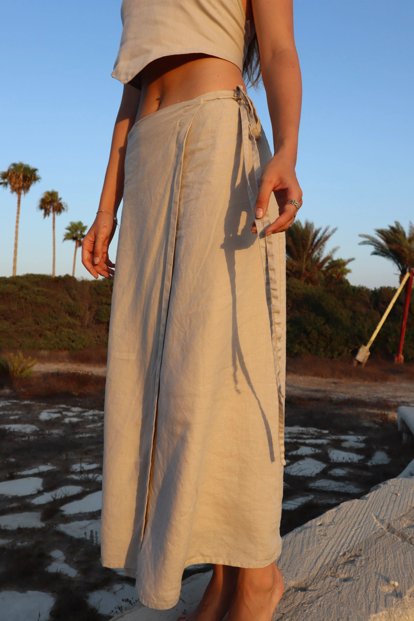 Terra wrap skirt beige
